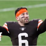First Take debates Baker Mayfield’s chances of upsetting the Steelers in the NFL playoffs #NFL