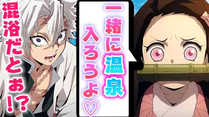 【鬼滅の刃】禰豆子と実弥の温泉旅行先はまさかの混浴⁉ねずこ「お風呂で背中を流してあげるっ」【きめつのやいば声真似LINE・さねねず・無限列車編】