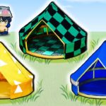 【鬼滅の刃】リカちゃん❤️竈門炭治郎、我妻善逸、嘴平伊之助のミニチュアテントをDIY✨かまぼこ隊のキャンプグッズを手作り工作🍭✨