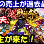 【モンスト】超獣神祭ガチャの売上が過去最悪!?大丈夫、うｐ主が来た!!(50連＋ホシ玉）