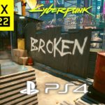 CYBERPUNK 2077 PATCH 1.22 HOTFIX PS4 Slim Gameplay Performance & Graphics(Walking Around Night City)