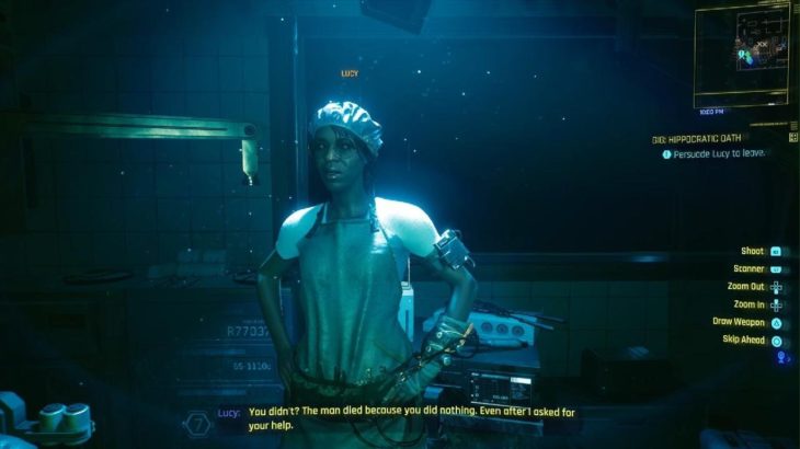 Cyberpunk 2077 What happens when you don’t help Lucy save the patient